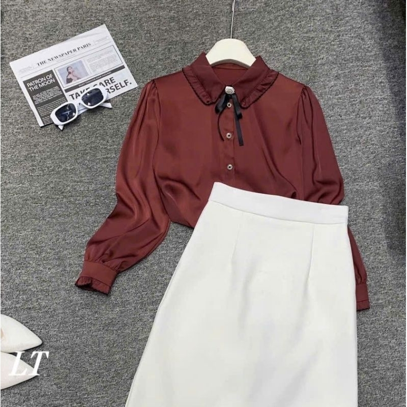 [siu đẹp H56] Áo Sơ Mi Lụa Hàn Châu Cao Cấp Thời Trang Công Sở