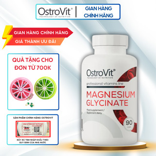 Magie chất lượng cao OstroVit Magnesium Glycinate hộp 90 viên giúp giảm stress, hỗ trợ ngủ ngon và xây dựng cơ bắp