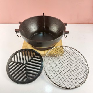 Bếp nướng than đúc gang 26cm–phong cách Nambu Tekki Nhật Bản–Bền Bỉ, Giữ Nhiệt Tốt, Dành Cho BBQ