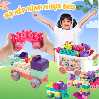 Đồ Chơi Xếp Hình Nhựa Dẻo, Lắp Ráp Đa Dạng 50 Chi Tiết An Toàn Dành Cho Bé - Đồ Chơi Trẻ Em MIKABI