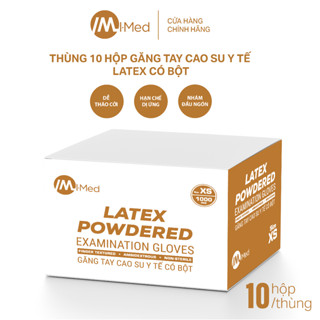 Thùng găng tay y tế Imed Latex có bột 4.9g 100 chiếc/hộp