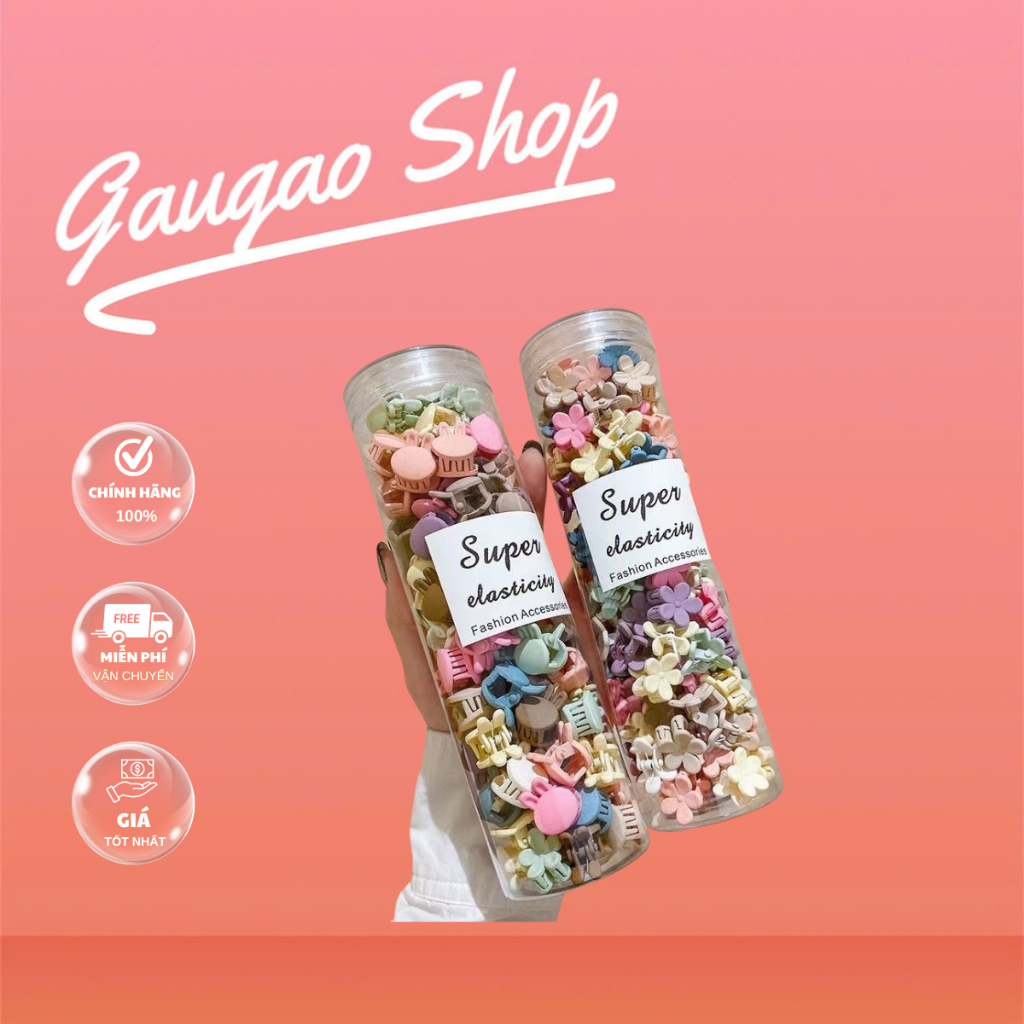 Set kẹp tóc 50 chi tiết kẹp càng cua mini NOVSET Hộp 50 kẹp tóc mái nhiều màu phong cách hàn quốc