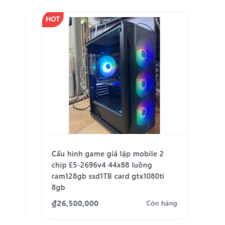 Cấu hình 6 tài khoản Pi Grass 2 chip E5-2696v4 44x88 luồng ram128gb ssd1TB card gtx1080ti 8gb