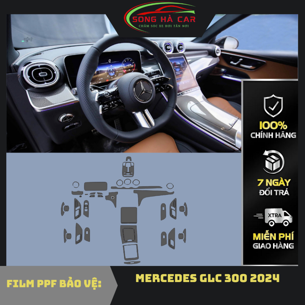 Mercedes GLC 300 2024-2025:  Dán PPF bảo vệ nội thất, chống xước và luôn bóng đẹp