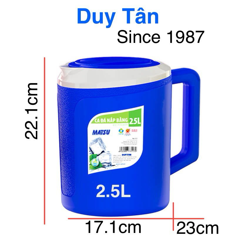7326 Ca đá nắp bằng 2.5L nhựa Duy Tân (ca cách nhiệt, ca giữ nhiệt, ca giữ lạnh)