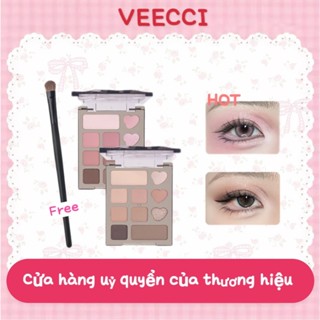  VEECCI Bảng Phấn Mắt 10 Ô Bảng Phấn Mắt Hồng Nhũ Lâu Dài Trang Năng Mịn Dễ Tán MINI 4.2g 