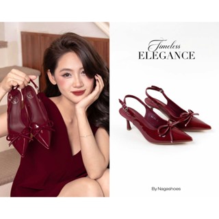 CAO GÓT NAGASHOES DA BÓNG MŨI NHỌN ĐÍNH NƠ  7P NAC310