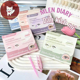   MLEN DIARY  Hộp Dán Kích Mí MLEN DIARY Có Keo Hình Lưới Kèm Nhíp Và Dụng Cụ Nhấn Mí 