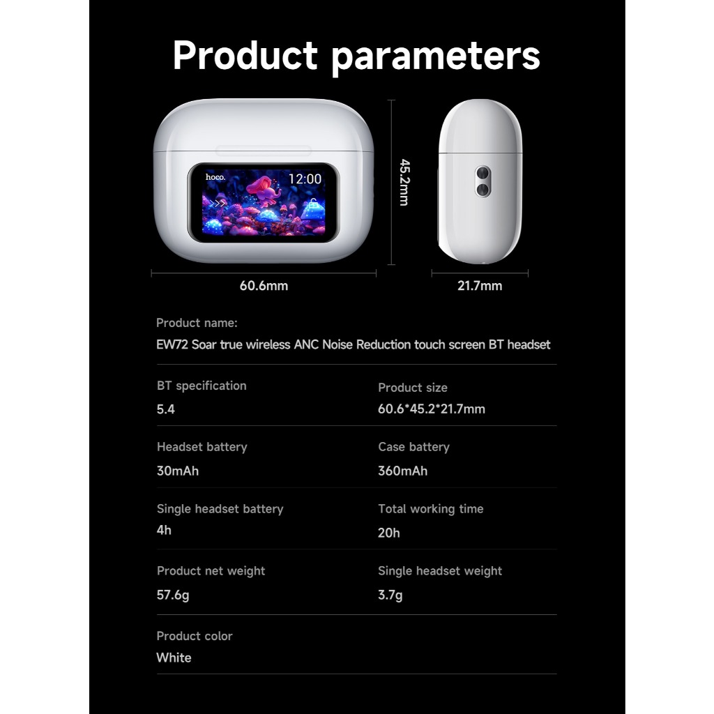 Tai Nghe Bluetooth Hoco EW72 Cảm Ứng Mượt, Chống Ồn, Âm Thanh Sống Động, Bảo Hành Chính Hãng | BigBuy360 - bigbuy360.vn