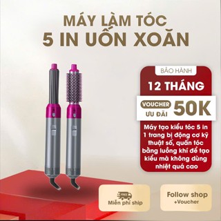 Máy Sấy Tóc Đa Năng 5 In 1 Kiêm Máy Làm Tóc, Uốn, Duỗi, Làm Xoăn Tự Động Không Hư Hại Tóc New