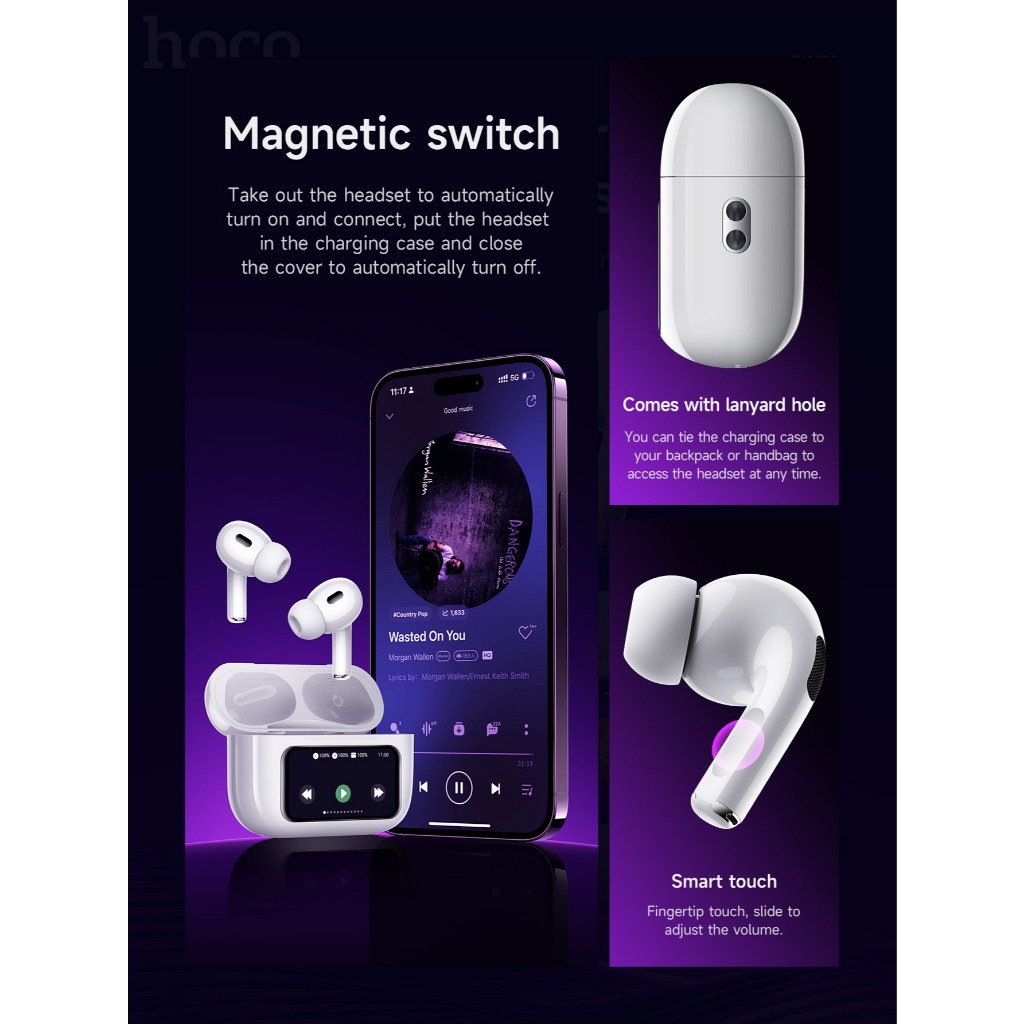 Tai Nghe Bluetooth Hoco EW72 Cảm Ứng Mượt, Chống Ồn, Âm Thanh Sống Động, Bảo Hành Chính Hãng | BigBuy360 - bigbuy360.vn