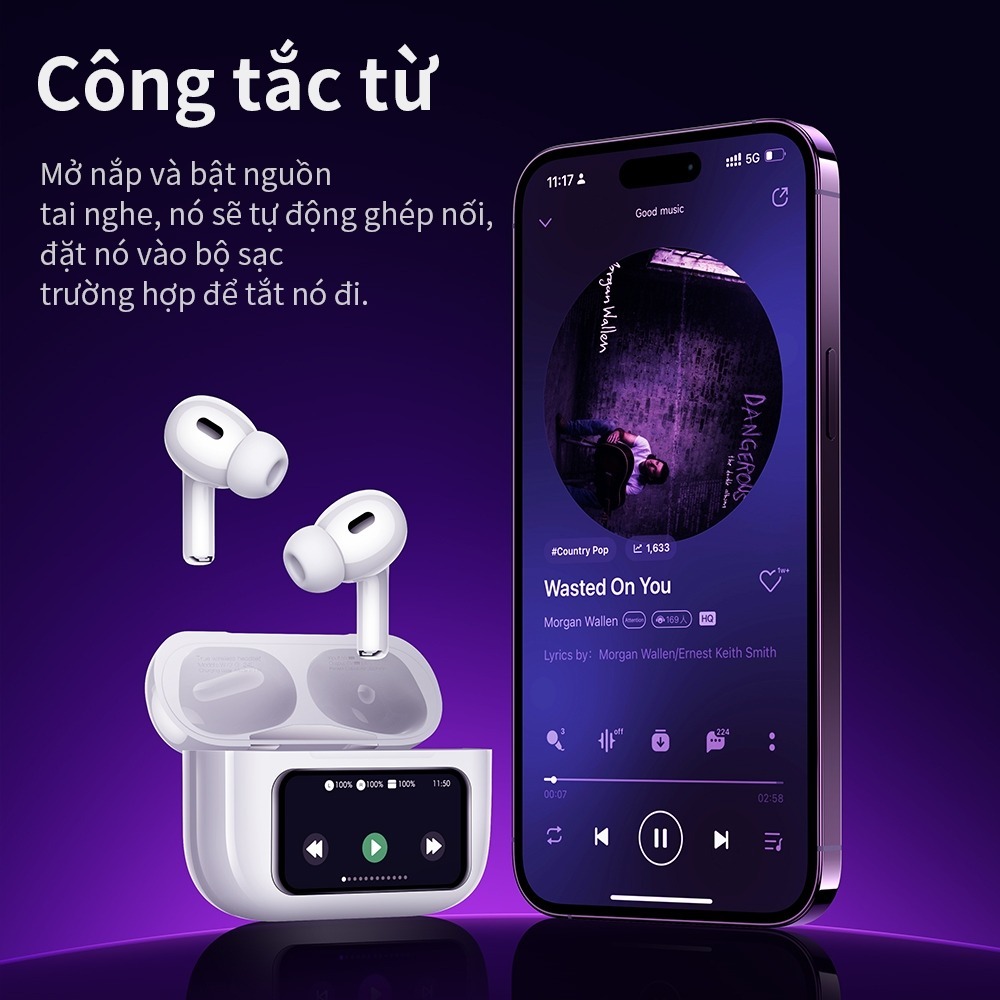 Tai Nghe Bluetooth Hoco EW72 Cảm Ứng Mượt, Chống Ồn, Âm Thanh Sống Động, Bảo Hành Chính Hãng | BigBuy360 - bigbuy360.vn