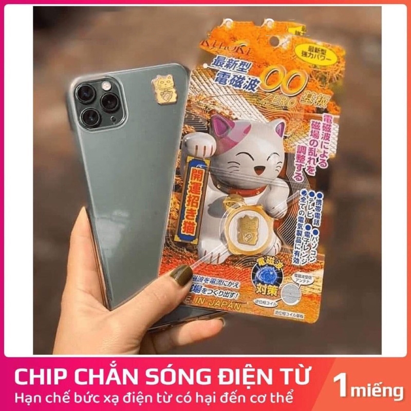 [CÓ HỎA TỐC] MIẾNG DÁN CHIP CHỐNG BỨC XẠ ĐIỆN TỪ NHẬT BẢN HITOKI HÌNH MÈO THẦN TÀI , NGĂN BỨC XẠ ĐIỆN THOẠI