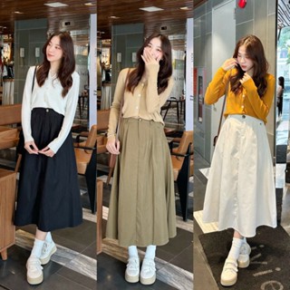 Chân váy kaki dáng dài vintage (ảnh thật)