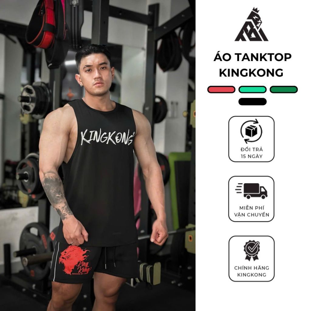 Áo Ba Lỗ KingKong Tanktop Chất Poly In Chữ KINGKONG - Local Brand TB KINGKONG SPORT WEAR