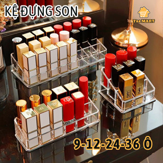 Kệ để son môi 9 12 18 24 36 Ô trong suốt trang trí góc trang điểm,tiết kiệm diện tích và dễ dàng chọn màu