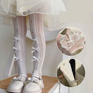 Quần Tất Ren Lưới mỏng cho Bé gái Họa tiết công chúa- Quần Tất lưới trẻ em màu đen trắng