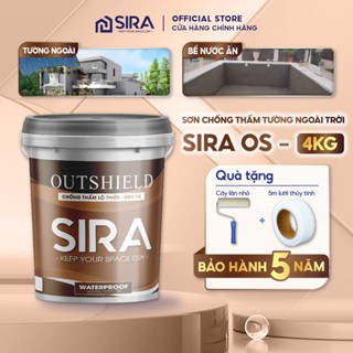 [4KG] Sơn Chống Thấm Tường Đứng Ngoài trời SIRA OS - chống thấm lộ thiên tường ngoài trời, bể nước nền bê tông