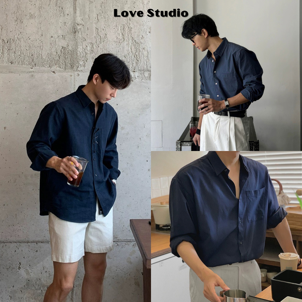 Áo Sơ Mi Cổ Tàu Trụ Linen Oxford Dài Tay Đũi Cổ Đức Nam Full Màu Boy Local Brand Áo Sơ Mi Nam 2 Túi 