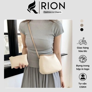 Túi Đeo Chéo Mini RION Da Mềm Tặng Kèm Ví Da Nhỏ Gọn Xinh Xắn DT01