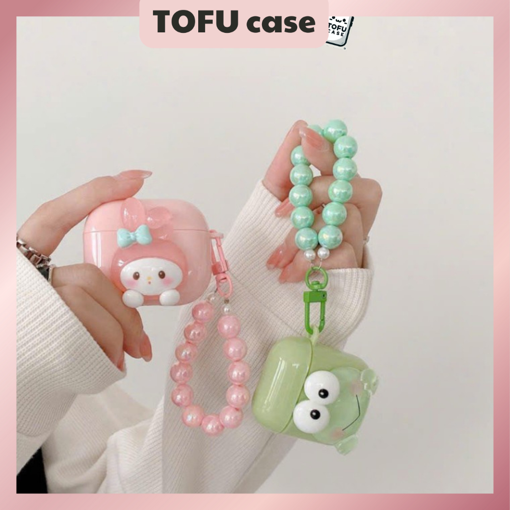 Vỏ Airpod kute kèm dây đeo cho Airpod 4, Airpod 3, Airpod 2, Airpod pro, Airpod pro2, ốp Airpod kute