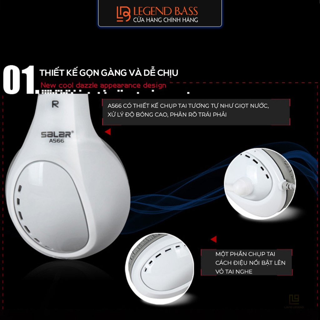 Tai Nghe Máy Tính Chính Hãng SALAR A566 Jack Cắm 3.5 Âm Thanh HiFi Tai Nghe Gaming Có Mic Học Online Cho Bé | BigBuy360 - bigbuy360.vn