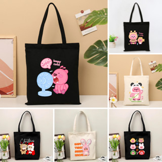  Túi tote vải canvas Loopy Baby Three có khoá kéo và ngăn phụ đi học đi chơi - We Tee TOTE12 