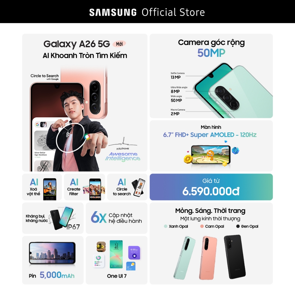 Điện Thoại Samsung Galaxy A26 5G 8GB/128GB | BigBuy360 - bigbuy360.vn