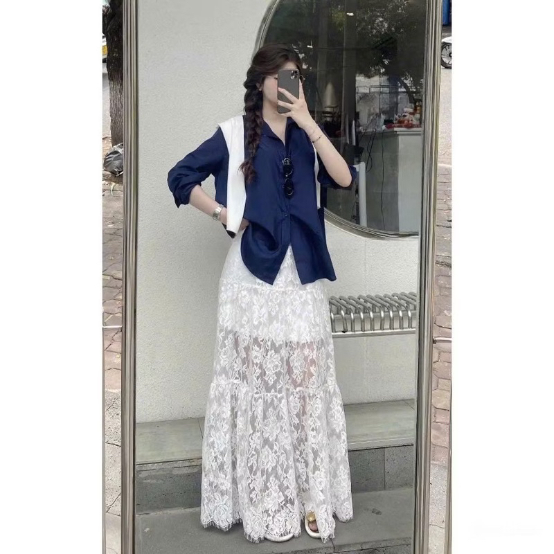 [Hàng Đẹp Loại 1/Video] Chân Váy Midi Ren Hoa Hồng Premium 3 Tầng Có Lót Đi Biển Cafe Hẹn hò Cv8 | BigBuy360 - bigbuy360.vn