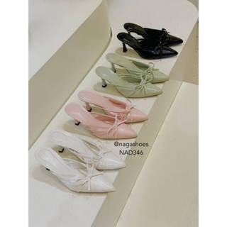 DÉP SỤC NAGASHOES MŨI NHỌN PHỐI DÂY NƠ 7P NAD346