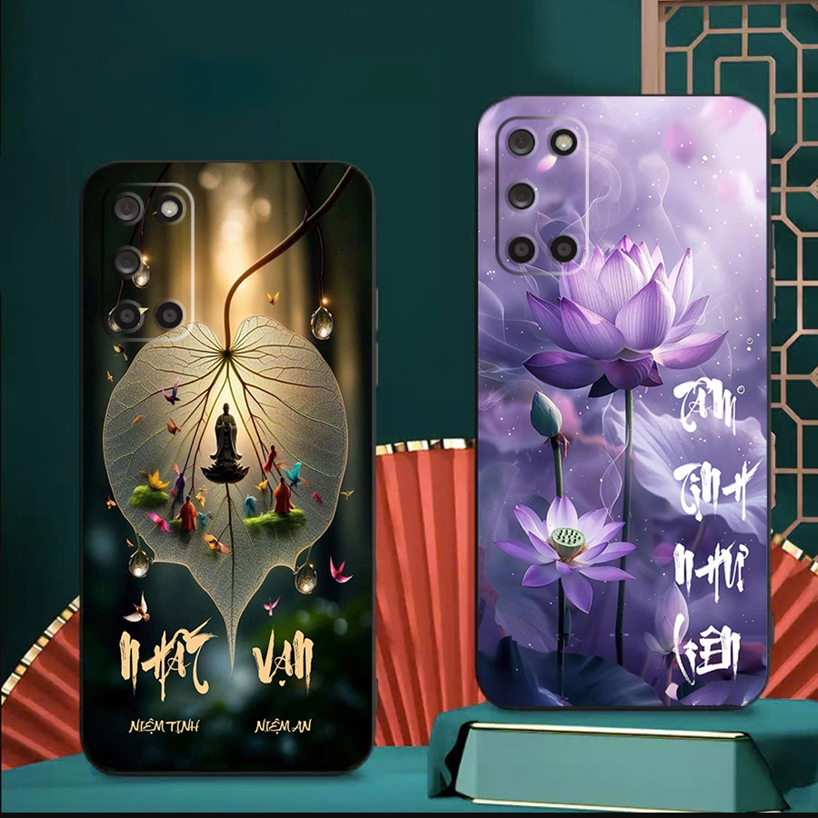 Ốp lưng Oppo A52, A92 cạnh viền vuông, bảo vệ camera in hình Thư Pháp