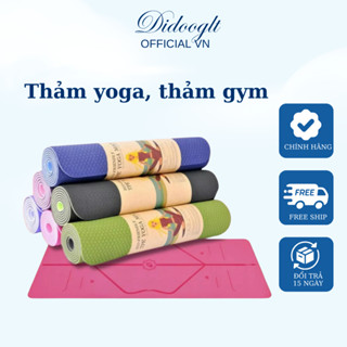 Thảm tập yoga Điooglt thảm tập gym 6mm ,8mm chống trượt TPE 2 lớp cao cấp tập luyện tại nhà