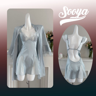  Váy Ngủ Đầm Ngủ Lụa Sooya Quyến Rũ Sẵn Mút Mềm Kèm Áo Choàng Sang Trọng 014 