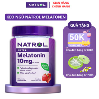 Kẹo ngủ Natrol Melatonin Gummies 10mg 90 viên hỗ trợ giấc ngủ ngon và sâu, giúp cải thiện trí nhớ