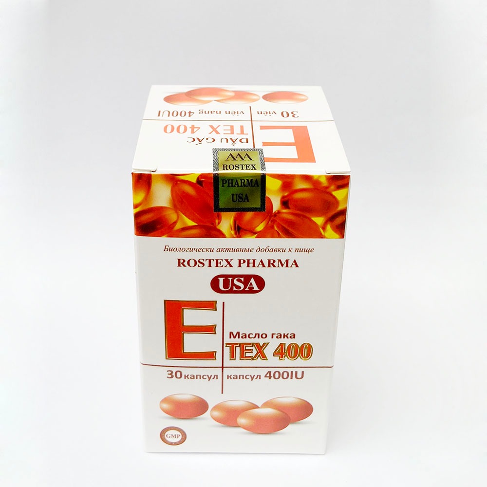 Viên uống đẹp da Vitamin E đỏ E TEX 400 giảm nám sạm da - Hộp 30 viên [E TEX 400 chai]