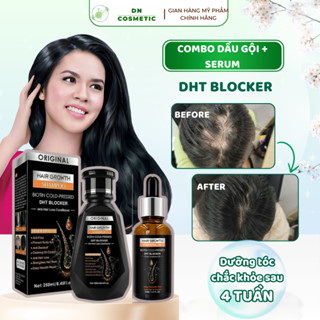 Combo Mọc Tóc Dầu Gội + Serum DHT.Blocker, Thuốc Hỗ Trợ Kích Thích Mọc Tóc Dày Đen Giảm Gãy Rụng 250ml + 30ml