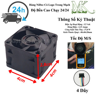 Quạt Tản Nhiệt Phản Lực 12-24v Nidec Chính Hãng ( 4x4x2.8)