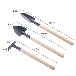 Bộ 3 dụng cụ làm vườn mini sắt gỗ U06 Dụng cụ làm vườn mini tiện dụng HGDU06
