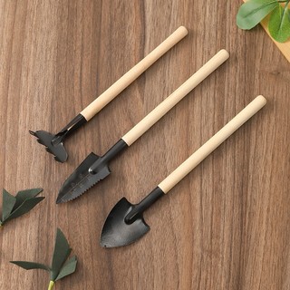 Bộ 3 dụng cụ làm vườn mini sắt gỗ U06 Dụng cụ làm vườn mini tiện dụng HGDU06