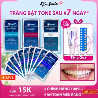 Set 7 gói Miếng dán trắng răng Crest 3D White - Dành cho răng thường và nhạy cảm - KC SMILE