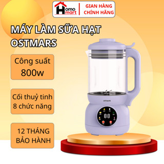 Máy Làm Sữa Hạt Đa Chức Năng OSTMART Cối Thủy Tinh Mẫu Mới Dung Tích 1100ml Lưỡi Dao 10 Cánh,BH 12TH