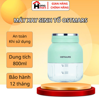 Máy Xay Sinh Tố Cầm Tay Mini Ostmars với 10 Lưỡi Dao Đa Năng Nhỏ Gọn Dung Tích 500ml.