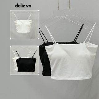 Áo quây dáng ống bra hai dây có mút ngực chất thun tăm mềm mát mùa hè trơn basic form ôm deliz