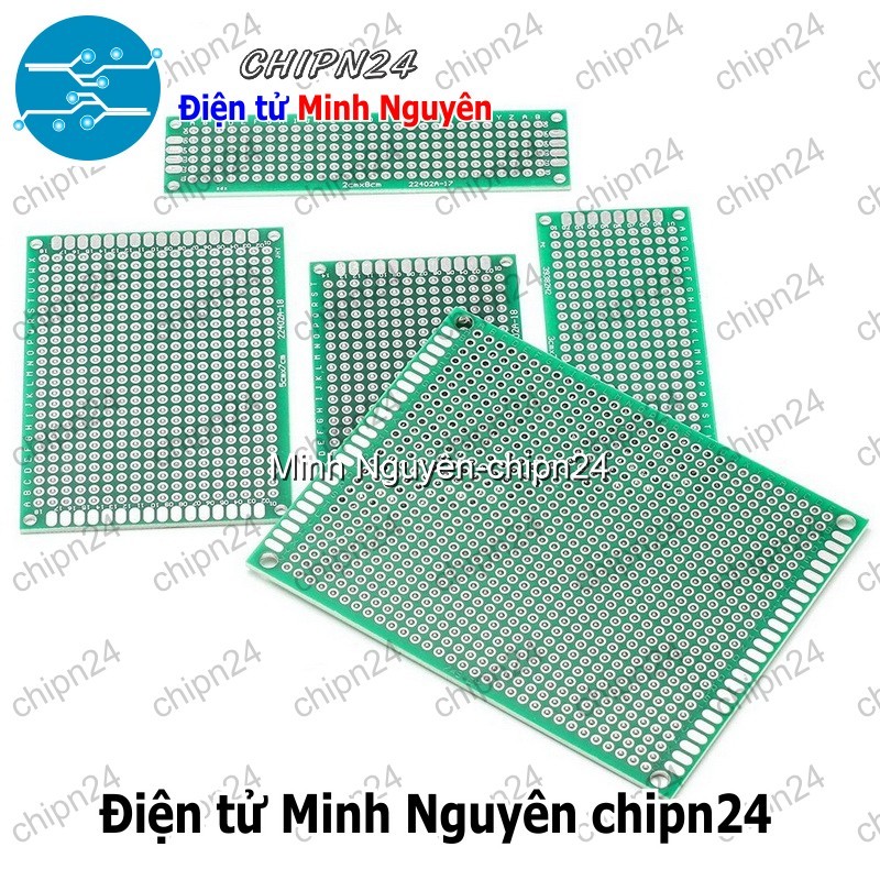 Testboard 2 mặt thủy tinh (Board đồng đục lỗ PCB, Testboard cắm hàn 5x7cm/7x9cm/9x15cm/12x18cm) - [Chọn Loại]