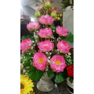 Cành Hoa Sen Gỉa Trang Trí Cao Cấp - Hoa Sen Lụa.