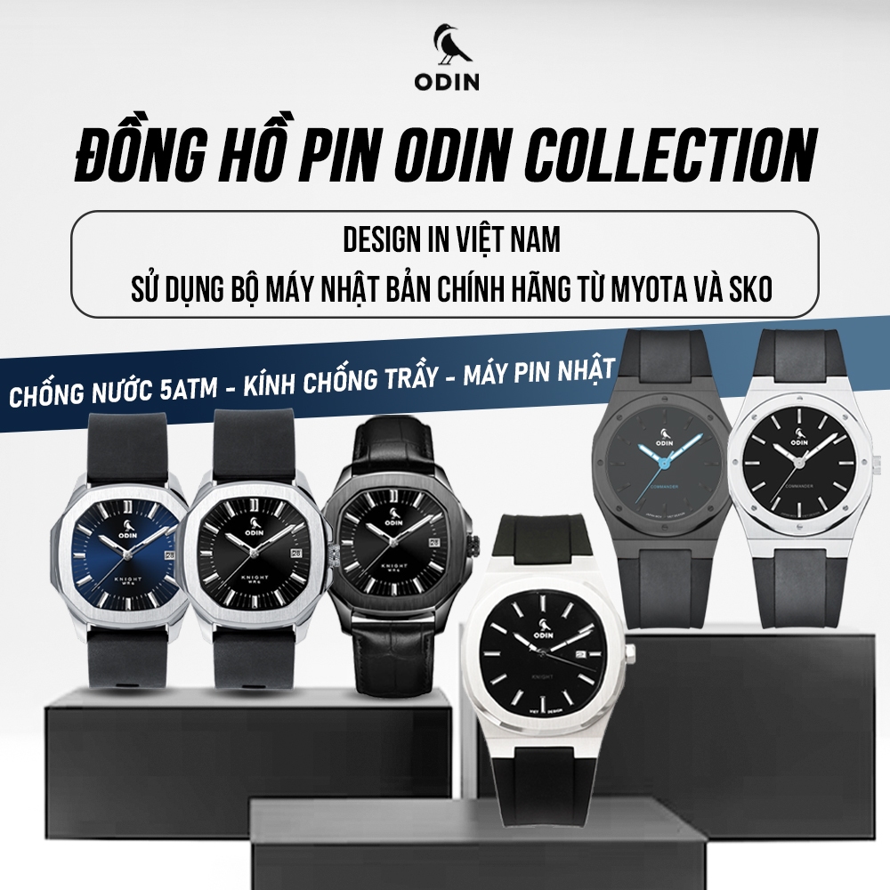 Đồng hồ ODIN-Thương hiệu Việt chính hãng-Máy pin Nhật - Thể thao x Retro-Vỏ thép 316L-chống nước 5AT