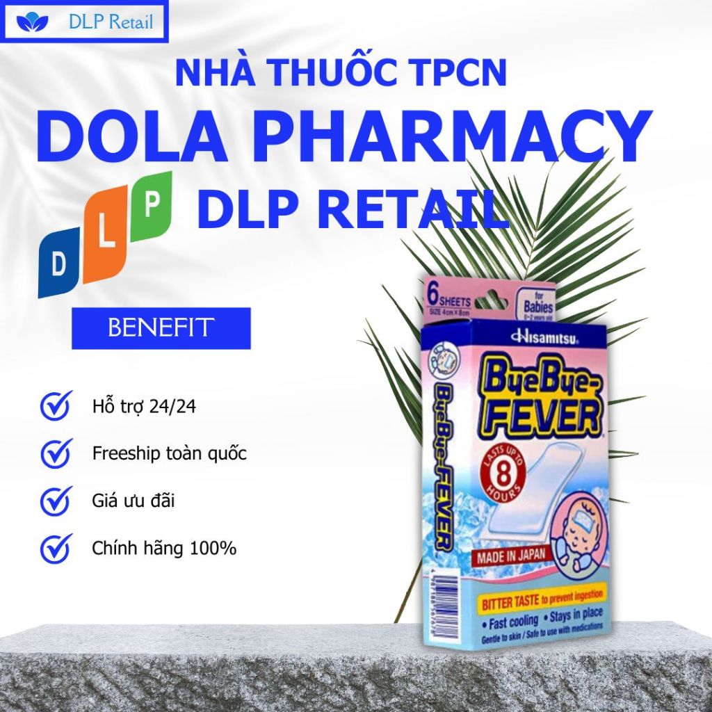 Miếng dán làm mát Bye Bye-Fever Hisamitsu, giúp giảm nhiệt và thư giãn, kéo dài đến 10 giờ (6 miếng)