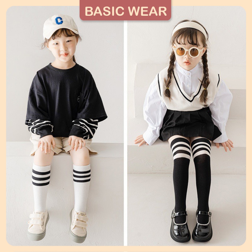  Tất đùi cho bé gái phong cách Hàn Quốc Tất cho bé từ 2 đến 15 tuổi Vớ cao ngang đầu gối TT0 