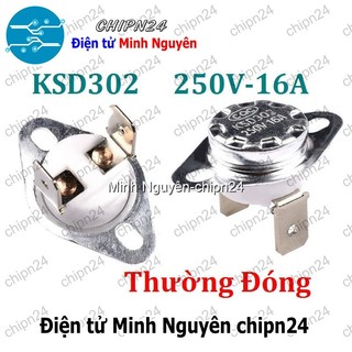   1 cái   F184-185  Cầu Chì Nhiệt KSD302 Thường Đóng  16A 250VAC   40-155 độ Rơle Relay bảo vệ quá nhiệt  -  Chọn Loại  