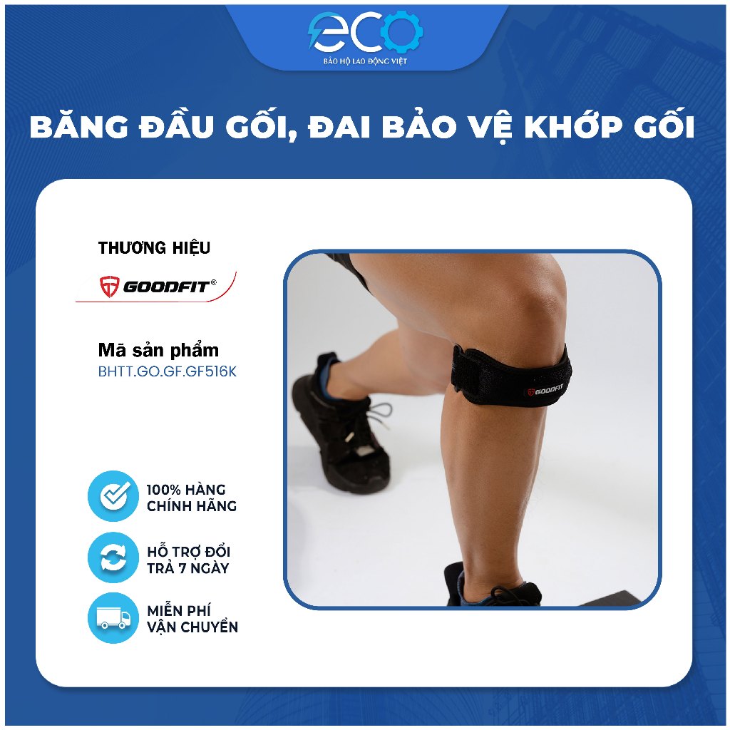 Băng đầu gối, đai bảo vệ khớp gối, xương bánh chè GoodFit GF516K băng gối đã bóng, chạy bộ, tập Gym